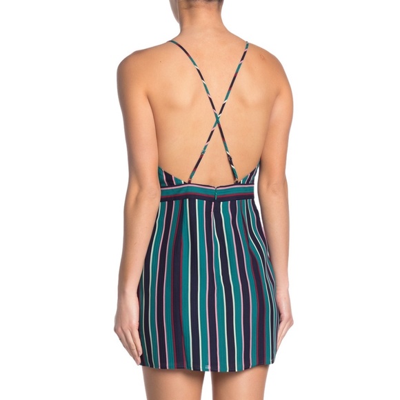 NWT ✨LOVERS + FRIENDS✨ Linnea Stripe Print Mini Cocktail Dress Sz XS (0-2) - Picture 3 of 3
